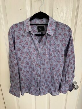 Rails Men's Lavender Button-Down Shirt with Pink Floral Print